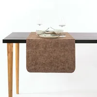 Tiseco Tischdecke Truman 45 cm x 145 cm, Braun - Material: Kunstleder - Produktart: Tischläufer - Motiv: Ohne Motiv - Detailfarbe: Braun - Breite: 45 cm - Länge: 145 cm