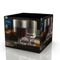 Lyngby Weingläser-Set Palermo Gold 4 Stück, 30 cl - Material: Glas - Höhe: 12.2 cm - Volumen: 300 ml - Glas Typ: Weingläser-Set - Verpackungseinheit: 4 Stück - Detailfarbe: Transparent