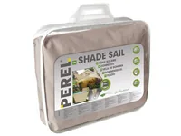 Perel Sonnensegel 360 cm, Quadratisch - Tiefe: 360 cm - Breite: 360 cm - Detailfarbe: Braun - Form: Eckig