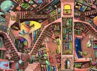 Ravensburger Puzzle Ludicrous Libray 500 Teile - Motiv: Film / Comic - Altersempfehlung ab: 12 Jahren - Tiefe: 3.7 cm - Breite: 29.5 cm - Effekte: Keine - Nachhaltigkeit: FSC®