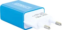 Schwaiger 230V Ladeadapter USB weißblau