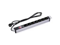 VALUE 19-Zoll-Steckdosenleiste 7fach mit berlastschutz, 1 HE, Schutzkontakt-Stecker, 2,8 m