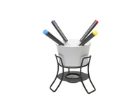 Nouvel Schokoladenfondue-Set Bianca 6 Teile, Schwarz/Weiss - Anzahl Personen: 4 - Materialtyp: Keramik - Material: Keramik - Betriebsart: Teelicht - Kompatible Kochfelder: Manuell - nicht für Kochfelder - Detailfarbe: Weiss - Schwarz