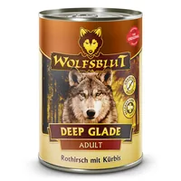 Wolfsblut Nassfutter Dog Deep Glade, 395 g - Tierbedürfnis: Kein besonderes Bedürfnis - Geschmacksrichtung: Wild - Zertifikate: Keine Zertifizierung - Fleischsorte: Rothirsch - Futtereigenschaft: Getreidefrei - Ohne künstliche Zusätze - Glutenfrei - Ohne 