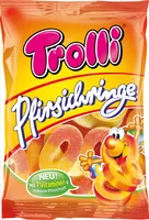Trolli Gummibonbons Pfirsichringe 200 g - Produkttyp: Gummibonbons - Nährwertangabe pro: 100 g - Energiegehalt (in kj): 1429 KJ - Energiegehalt (in kcal): 336 Kcal - Fett: 0 g - Gesättigte Fettsäuren: 0 g