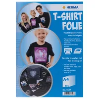 HERMA Aufbügelfolie A4, 10 Stück, Weiss - Geeignet für Drucker: Inkjet - Detailfarbe: Weiss - Aussenanwendung: Ja - Selbstklebend: Nein - Folien Effekt: Aufbügelbar - Format: A4