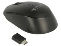 Delock Mobile Maus 12526 USB Type-C kabellos - Maus-Typ: Mini - Maus Features: Scrollrad - Bedienungsseite: Universal - Detailfarbe: Schwarz - Verbindungsart: Kabellos - Schnittstelle: USB-C
