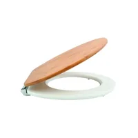 spirella Toilettensitz Oslo Soft Close Natur - Breite: 37 cm - Länge: 46 cm - Detailfarbe: Weiss - Braun