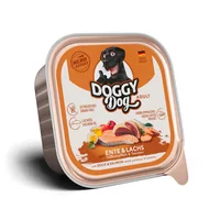 DOGGY Dog Nassfutter DoggyDog Schale Ente, Lachs Adult 150 g - Tierbedürfnis: Kein besonderes Bedürfnis - Geschmacksrichtung: Geflügel - Zertifikate: Keine Zertifizierung - Fleischsorte: Ente - Packungsgrösse: 150 g - Futtereigenschaft: Getreidefrei - Ohn