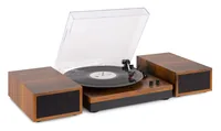Fenton Plattenspieler Set RP165B Braun - Detailfarbe: Braun - Plattenspieler Antriebsart: Riemenantrieb - Platte Geschwindigkeit: 33? U/min - 45 U/min - 78 U/min - Tonabnehmer: Dabei - Tonarm: Gerade - Anwender: HiFi
