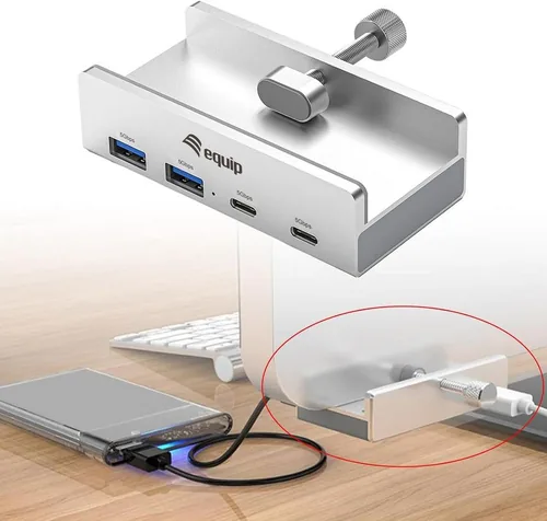 Equip 4-Port-Klemm USB-A3.2-Hub->2xUSB-C2xUSB-A 5Gbps