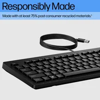 HP 125 G2 USB Wired Keyboard tastiera Ufficio Nero