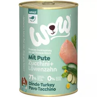 WOW Nassfutter Adult Truthahn, 400 g - Tierbedürfnis: Kein besonderes Bedürfnis - Geschmacksrichtung: Geflügel - Zertifikate: Keine Zertifizierung - Fleischsorte: Truthahn - Futtereigenschaft: Ohne künstliche Zusätze - Glutenfrei - Hoher Fleischanteil - O
