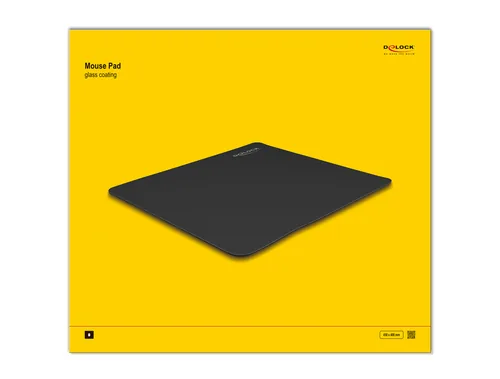 Mauspad schwarz 450 x 400 mm ""Glas""-Beschichtung