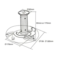 InLine Projector Bracket height 130/200mm max. 10kg