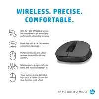 HP Maus 150 Kabellos USB-A 3-Tasten Schwarz
