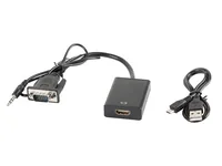 Lanberg AD-0021-BK video cable adapter 0.2 m HDMI Type A (Standard) VGA (D-Sub) Black