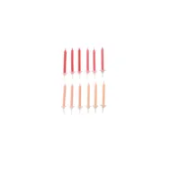 Rico Design Kerze Set Fashion mit Halter, 24 Stück - Detailfarbe: Orange - Rot - Packungsgrösse: 24 Stück - Motiv: Ohne Motiv - Anlass: Geburtstag