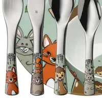 WMF Kindergeschirrset Forest Friends 6-teilig - Art: Kindergeschirrset - Materialtyp: Metall - Material: Porzellan - Edelstahl 18/10 - Eigenschaften: Keine Eigenschaft - Detailfarbe: Mehrfarbig - Spülmaschinenfest: Ja