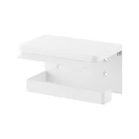 Yamazaki Toilettenpapierhalter Tower 14 x 12 x 8.5 cm, Weiss - Befestigung: Wand - Aufhängevorrichtung: Ja - Anzahl Rollen: 0 - Detailfarbe: Weiss - Detailmaterial: Metall - Grundmaterial: Metall
