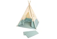 Pinolino Spielzelt Tipi Yuma - Material: Polyester - Holz - Baumwolle - Detailfarbe: Hellblau - Alt Weiss