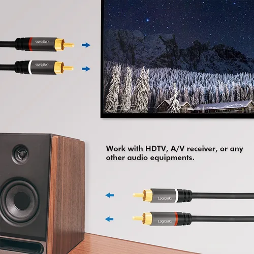 Logilink Audiokabel 2x Cinch -> 2x Cinch RCA 7.5m, black