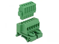Delock Hutschiene/DIN Rail Terminalblock 6Pin - Detailfarbe: Grün - Montage: DIN-Rail