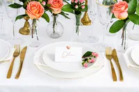 Partydeco Tischkarte Herz 10 x 5 cm, 10 Stück, Rosegold - Inkl. Couvert: Nein - Papierformat: 10 x 5 cm - Motiv: Hochzeit - Detailfarbe: Rosegold
