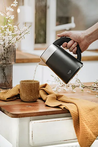 Adler AD 1372B electric kettle 0.6 L 800 W Black, Metallic