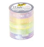 Folia Washi Tape Hotfoil Rainbow 5 Stück - Detailfarbe: Mehrfarbig - Länge: 5 m - Set: Ja - Breite: 10 mm