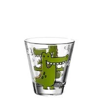 Leonardo Kindertrinkglas Bambini Krokodil, 215 ml,  6 Stück - Art: Kindertrinkglas - Materialtyp: Glas - Material: Glas - Eigenschaften: Keine Eigenschaft - Detailfarbe: Transparent - Grün - Spülmaschinenfest: Ja