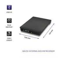 Qoltec 51857 External DVD-RW recorder |USB 3:0|Black