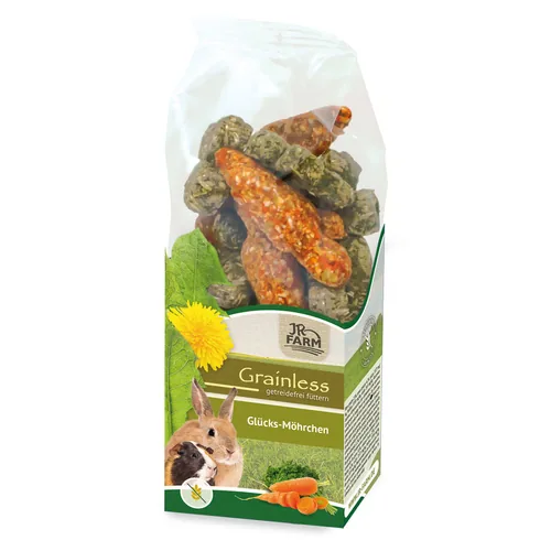 JR Farm Snack Glücks-Möhrchen Grainless, 125 g - Nagetierart: Zwergkaninchen - alle Kleinnagetiere - Verpackungsgrösse: 125 g - Tierart: Nager