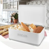 Maestro MR-1677-AR-W bread box Rectangular White, Silver Stainless steel