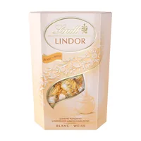 Lindt Schokoladen-Pralinen Lindor Kugeln Weiss 200 g - Produkttyp: Weiss - Nährwertangabe pro: 100 g - Energiegehalt (in kj): 2637 KJ - Energiegehalt (in kcal): 635 Kcal - Fett: 49 g - Gesättigte Fettsäuren: 36 g