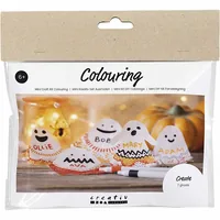 Creativ Company Bastelset Halloween Geister-Tischkarten - Assortiert: Nein - Verpackungseinheit: 1 Stück - Detailfarbe: Mehrfarbig - Materialtyp: Bastelset
