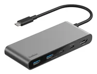 Belkin Dockingstation Connect 7-in-1 USB-C Hub - Ladefunktion: Ja - Dockinganschluss: USB-C - Kompatible Hersteller: Universal - VESA-Bohrung vorhanden: Nein