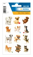 Herma Stickers Motivsticker Verspielte Hunde 3 Blatt / 36 Sicker - Motiv: Haustiere