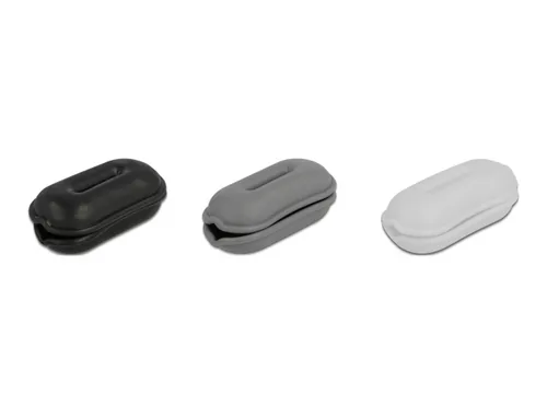 Delock Kabelaufwickler oval, 3-Set 68 x 32 x 27 mm - Breite: 32 mm - Länge: 68 mm - Tiefe: 27 mm - Anwendungsbereich: Büro - Indoor - Detailfarbe: Weiss - Grau - Schwarz