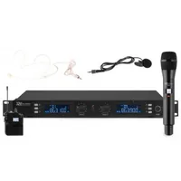Power Dynamics Funksystem PD632C - Wandlerprinzip: Dynamisch - Richtcharakteristik: Niere - Bauweise: Ansteckmikrofon - Headset - Taschensender - Hand-/Stativmikrofon - Anschlüsse: XLR - 6.3 mm Klinke - Signalverarbeitung: Digital - Betriebsart: Netzbetri