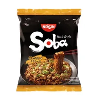 Nissin Food Soba Classic 9 x 111 g - Produkttyp: Asiatische Nudelgerichte - Nährwertangabe pro: 100 g - Energiegehalt (in kj): 810 KJ - Energiegehalt (in kcal): 193 Kcal - Fett: 8.1 g - Gesättigte Fettsäuren: 3.8 g