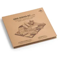 Zeller Present Servierplatte 4-teilig Schiefer mit Besteck - Material: Edelstahl - Holz - Schiefer - Nachhaltigkeit: Nicht angegeben - Detailfarbe: Braun - Schwarz