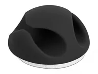 Delock Kabelhalter 20mm, für 2 Kabel, selbstklebend 10 Stück - Ausstattung Kabelmanagement: Selbstklebend - Produkttyp: Kabel-Clip - Verpackungseinheit: 10 Stück - Material: TPR - Detailfarbe: Schwarz
