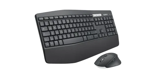 Logitech 920-008221 Tastatur Maus enthalten Universal RF Wireless + Bluetooth QWERTZ Deutsch Schwarz