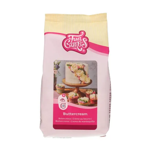 Funcakes Mischung für Buttercreme 500g - Nährwertangabe pro: 100 g - Energiegehalt (in kj): 1643 KJ - Energiegehalt (in kcal): 392 Kcal - Fett: 0.3 g - Produkttyp: Kuchen - Davon gesättigte Fettsäuren: 0.3 g