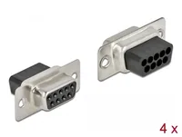 Delock Crimp Buchse D-Sub 9 Pin 4 Stück - Kabeltyp: Crimp Buchse - Datenanschluss Seite A: RS-232 DB9 Buchse - Übertragungsart: Seriell - Datenanschluss Seite B: RS-232 DB9 Buchse - Winkelstecker: Nein