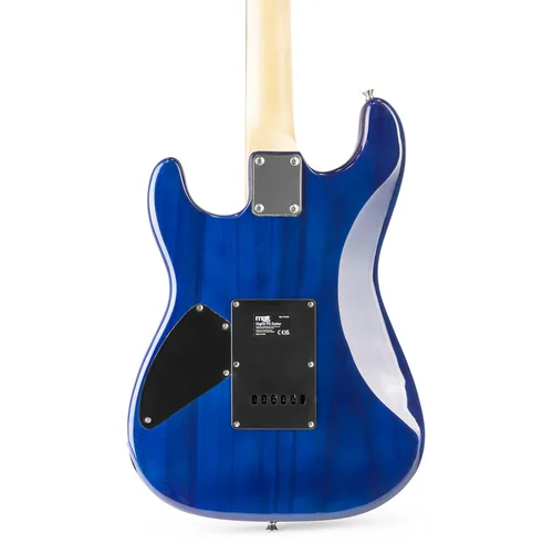 MAX E-Gitarre GigKit Quilted Style Blau - Gitarrenkoffer / Gigbag: Gigbag - Hals: Linde - Tonabnehmerbestückung: HH - Gitarrensteg: Tremolo - Leistung AMP: 0 W - Set: Ja