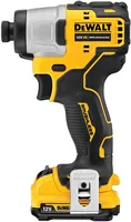 DEWALT Akku-Schlagschrauber 12 V 1/4, 2x 2 Ah Akku, Kit - Produktkategorie: Schlagschrauber - Werkzeugaufnahme: 1/4 Vierkantaufnahme - Ausstattung: Mit Akku - Ladegerät & Koffer - Set: Nein - Kapazität Wattstunden: 24 Wh - Akkusystem: DeWalt XR 12 V