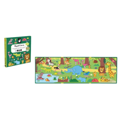 Janod Beschäftigungsspielzeug Magnetistories Afrikanische Tiere - Altersempfehlung ab: 3 Jahren - Material: Pappe - Eigenschaften: Keine Eigenschaft - Zertifikate: Keine Zertifizierung - Detailfarbe: Grün - Mehrfarbig