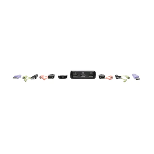 Tripp Eaton Tripp Lite series 2-Port USB/HD Cable KVM Switch with Audio/Video, Cables and USB Peripheral Sharing